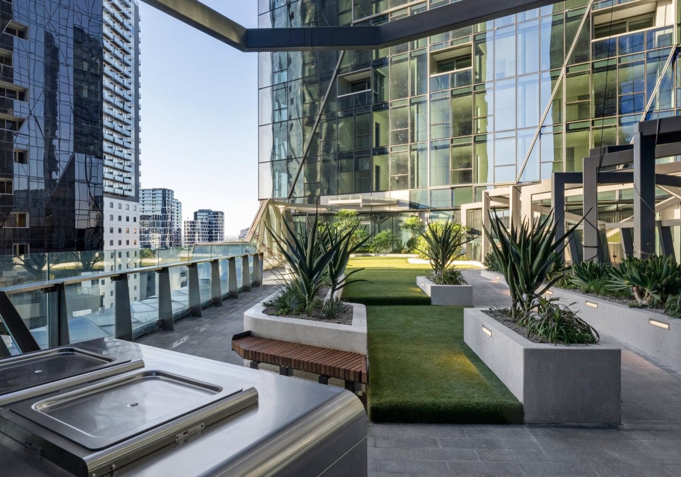 A garden terrace with BBQ facilities